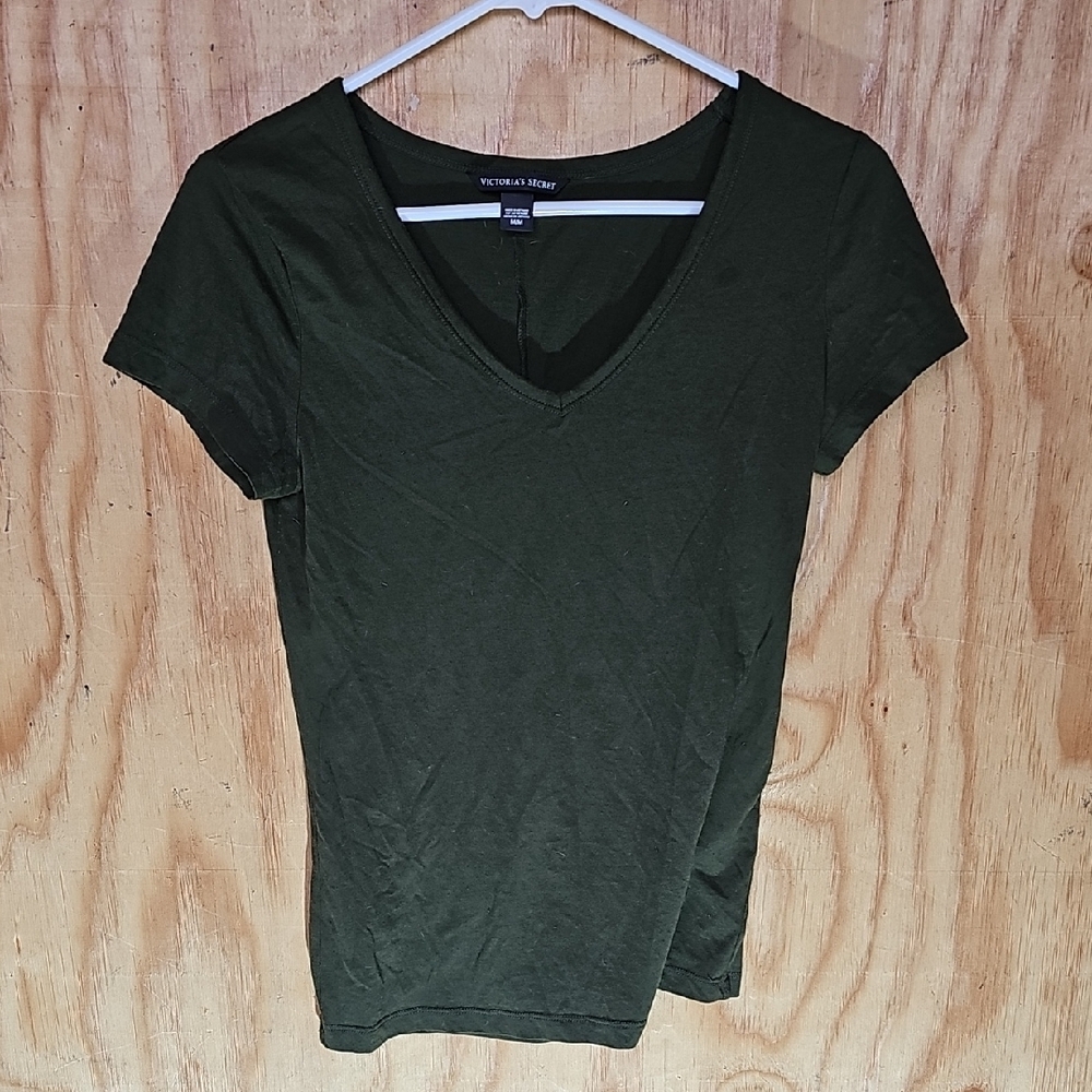 Victoria's Secret Women's Green V-Neck Top